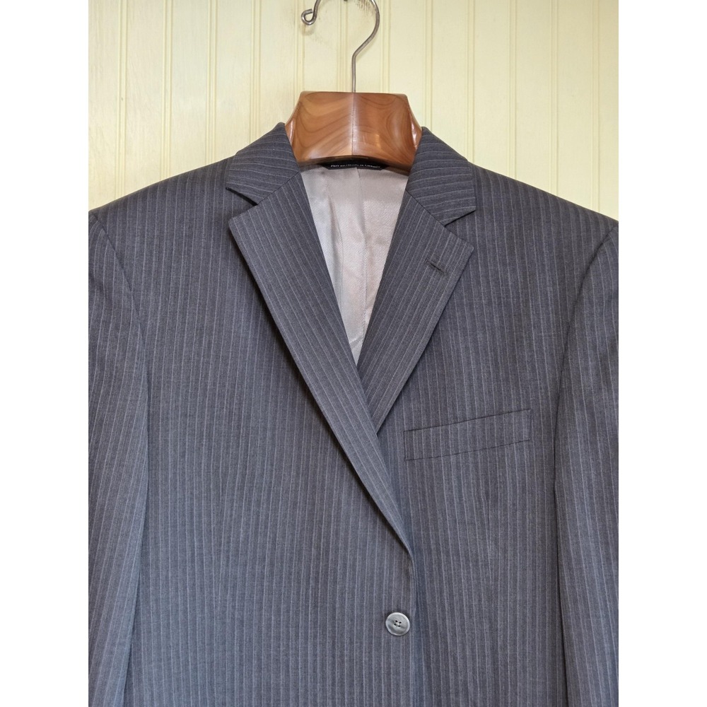 Jack Victor Blazer Mens 42R Gray Pinstripe Wool Made In Canada Sport Coat Jacket